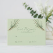 Franse Country Rozemarijn Springs met Twine RSVP Kaartje (Staand voorkant)