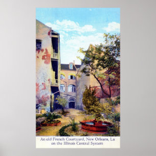 Franse Courtyard,  New Orleans Poster