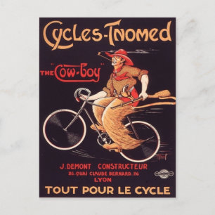 Franse Cowboy Bicycle Ad Briefkaart