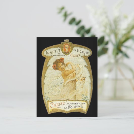 Franse Creme Ad Briefkaart (Staand voorkant)