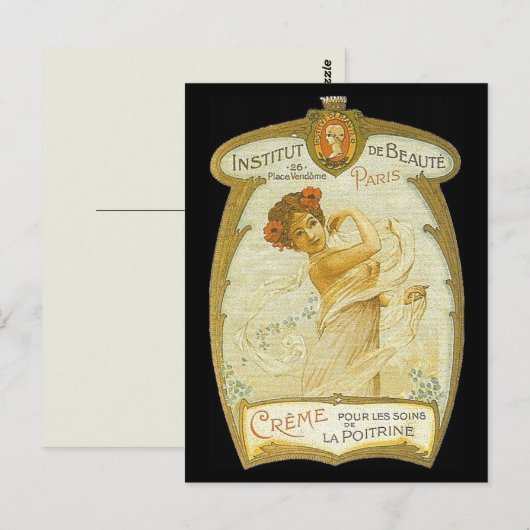 Franse Creme Ad Briefkaart (Voorkant / Achterkant)