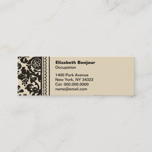 Franse Creme Slim-oproepkaart Contactkaartje (Voorkant)