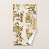Franse Creme Toile Chinoiserie stijl rustiek Bad Handdoek (Handdoek)