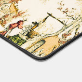 Franse Creme Toile Chinoiserie stijl rustiek Bureaumat (Hoek)