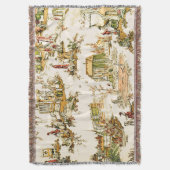 Franse Creme Toile Chinoiserie stijl rustiek Deken (Voorkant Verticaal)
