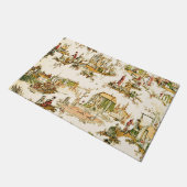Franse Creme Toile Chinoiserie stijl rustiek Deurmat (Schuin)