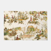 Franse Creme Toile Chinoiserie stijl rustiek Deurmat (Voorkant)