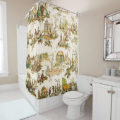 Franse Creme Toile Chinoiserie stijl rustiek Douchegordijn (In situ)