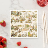 Franse Creme Toile Chinoiserie stijl rustiek Servet (Insitu)