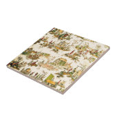 Franse Creme Toile Chinoiserie stijl rustiek Tegeltje (Zijkant)