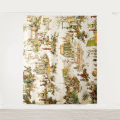 Franse Creme Toile Chinoiserie stijl rustiek Wandkleed (Voorkant)