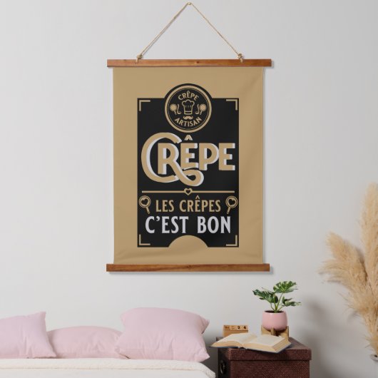 Franse crêpes hangend wandkleed (Slaapkamer)