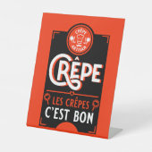 Franse crêpes reclamebord met voetstuk (Voorkant)