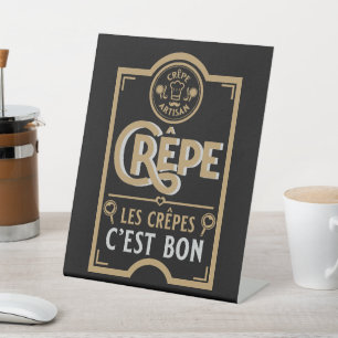Franse crêpes reclamebord met voetstuk
