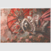 Franse Crimson Racoon Meesteres Decoupage Tissuepapier (Voorkant)