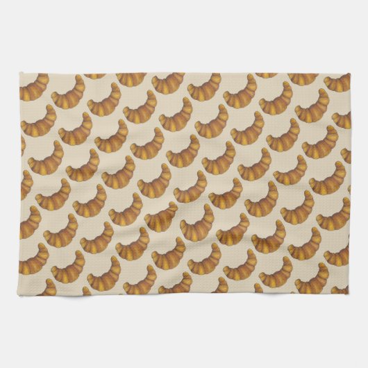 Franse croissant Buttery Flaky Hot Pastry Foodie Theedoek (Horizontaal)