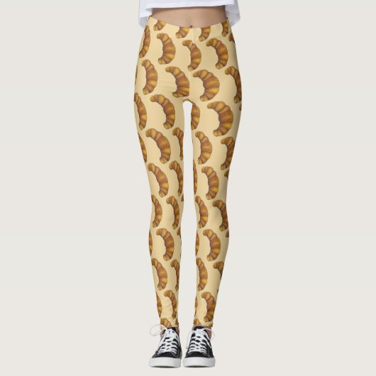 Franse croissant Hot Flaky Buttery Foodie Leggings (Voorkant)