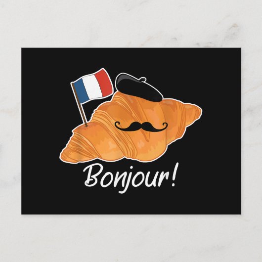 Franse Croissant Lover Frankrijk Vlag Francophile Briefkaart (Voorkant)