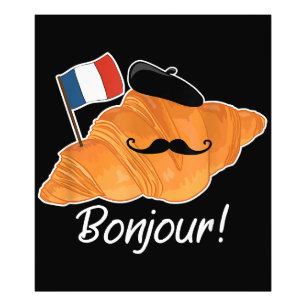 Franse Croissant Lover Frankrijk Vlag Francophile Foto Afdruk
