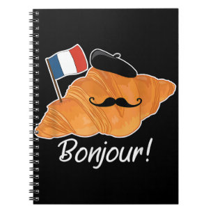 Franse Croissant Lover Frankrijk Vlag Francophile Notitieboek