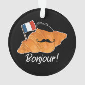 Franse Croissant Lover Frankrijk Vlag Francophile Ornament (achterkant)