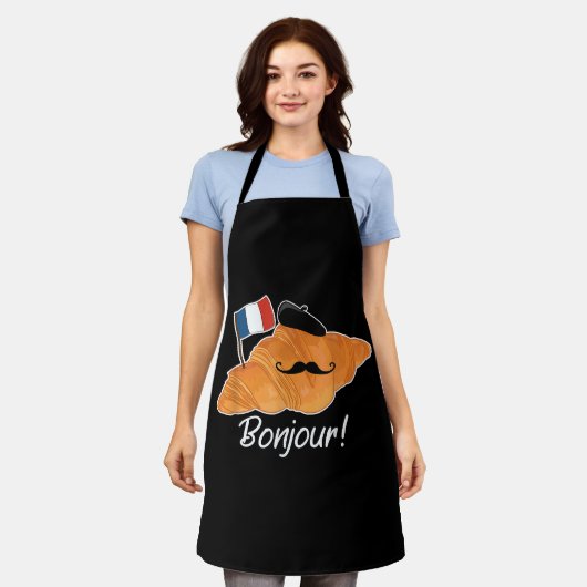 Franse Croissant Lover Frankrijk Vlag Francophile Schort (Gedragen)