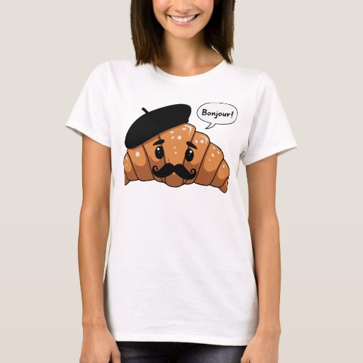 Franse croissant t-shirt (Voorkant)