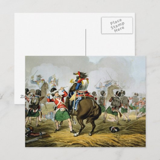 Franse Cuirassiers bij de slag om Waterloo, Char Briefkaart (Voorkant / Achterkant)