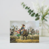 Franse Cuirassiers bij de slag om Waterloo, Char Briefkaart (Staand voorkant)