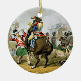 Franse Cuirassiers bij de slag om Waterloo, Char Keramisch Ornament