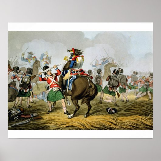 Franse Cuirassiers bij de slag om Waterloo, Char Poster (Voorkant)