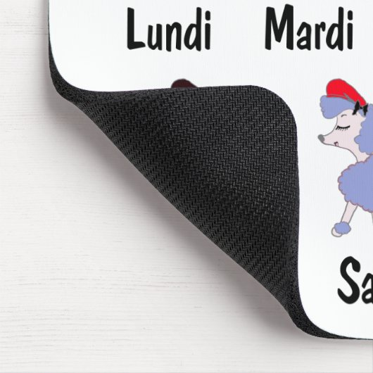 Franse dagen van de week muismat (Hoek)