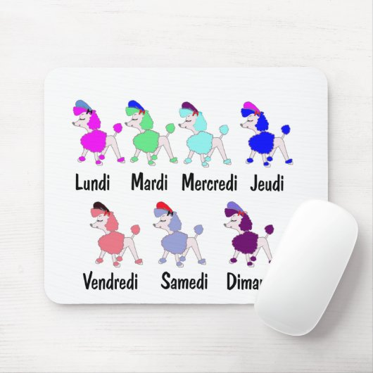 Franse dagen van de week muismat (Met muis)