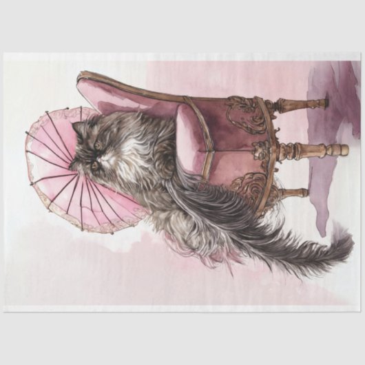 Franse Daisy de Cat Decoupage Tissuepapier (Voorkant)