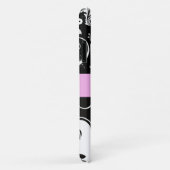 Franse Damask, Flowers, Black and White, Jouw naam Case-Mate iPhone Case (Achterkant/rechts)