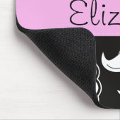 Franse Damask, Flowers, Black and White, Jouw naam Muismat (Hoek)