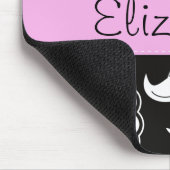 Franse Damask, Flowers, Black and White, Jouw naam Muismat (Hoek)