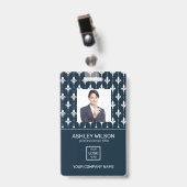 Franse Damask Photo Business ID Badge (Voorzijde met clip)