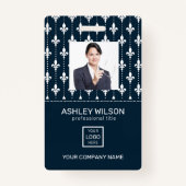 Franse Damask Photo Business ID Badge (Voorkant)