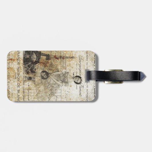  Franse dame Bagagelabel (Achterkant horizontaal)