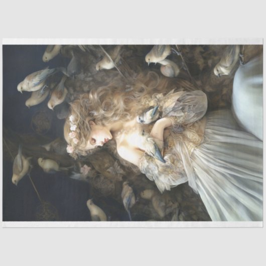  Franse dame in kasteel Decoupage Tissuepapier (Voorkant)