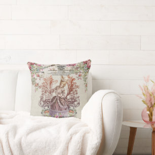 Franse  dame met rozen kussen