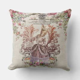 Franse  dame met rozen kussen