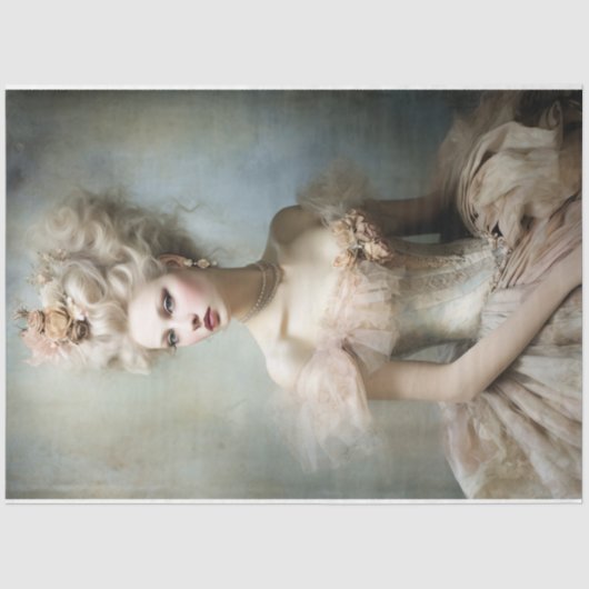 Franse dame ouderwets vrouwelijk schoonheid portre tissuepapier (Voorkant)