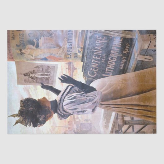 Franse Dame Pet  Kunst Galerij Ad Decoupage Tissuepapier (Voorkant)