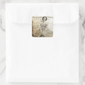  Franse dame Vierkante Sticker (Tas)