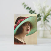Franse Dame w. Big Pet Briefkaart (Staand voorkant)