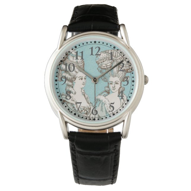  Franse Dames geïllustreerde klok Horloge (Voorkant)