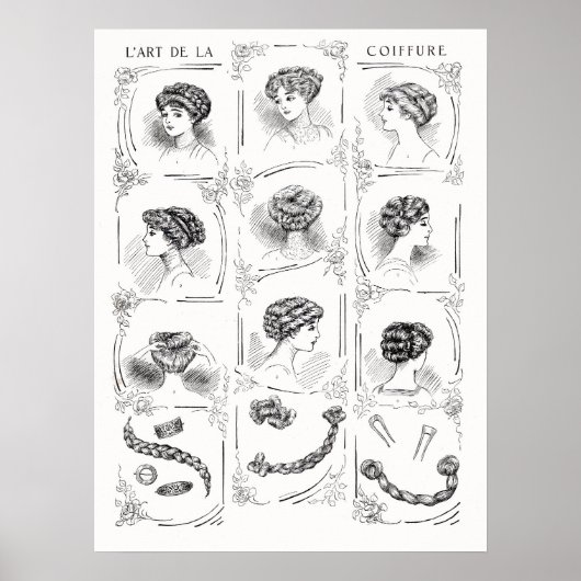  Franse dameshaarstijlen Poster (Voorkant)