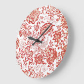 Franse Decor Red Toile Clock Grote Klok (Hoek)